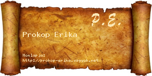 Prokop Erika névjegykártya